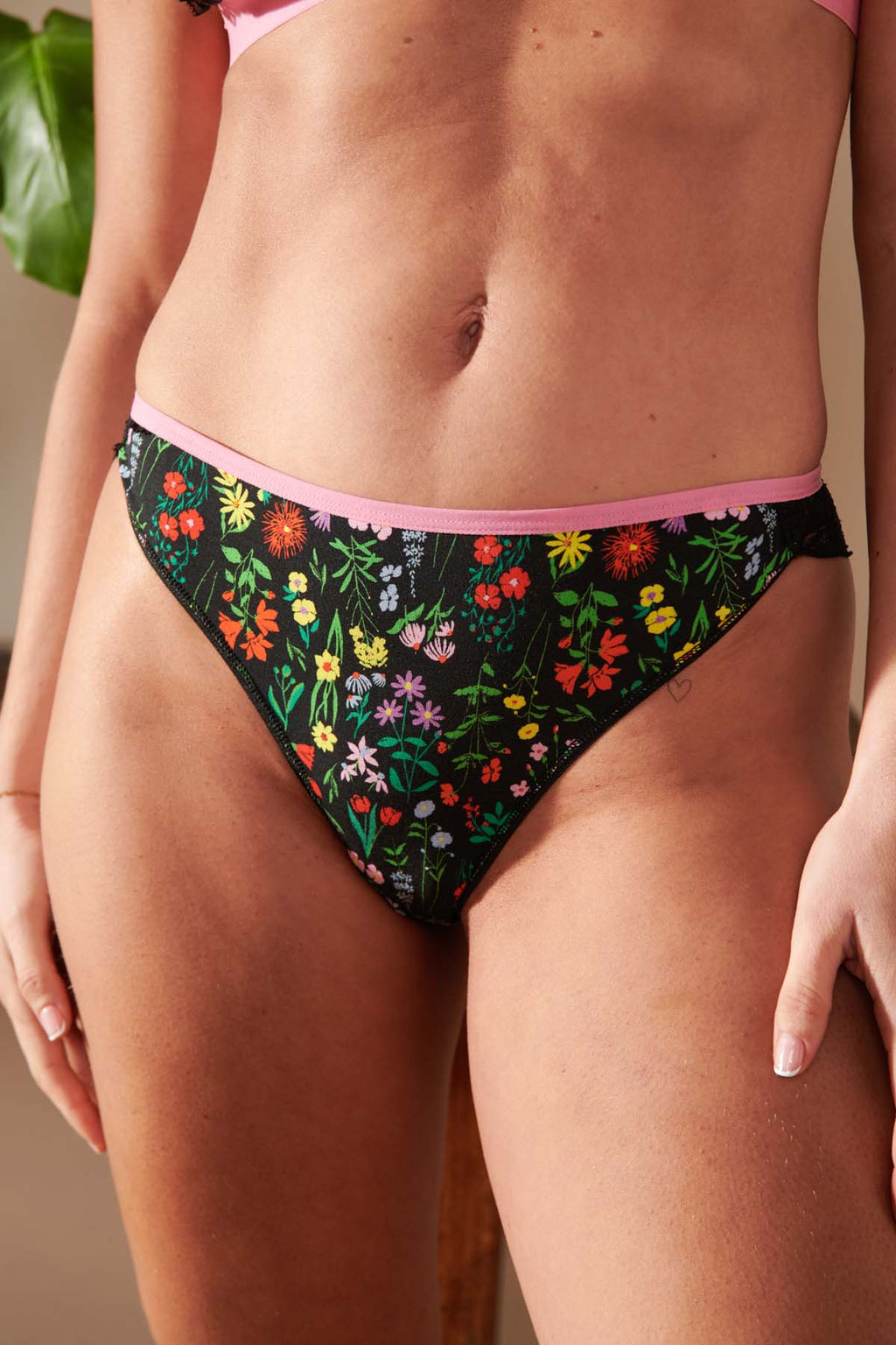 BRASSIÈRE + CULOTTE BI-MATIÈRE - Pampa Noir