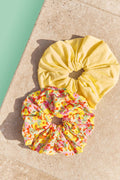 Pack 2 Chouchou oversize -  Confettis Campagne | Jaune