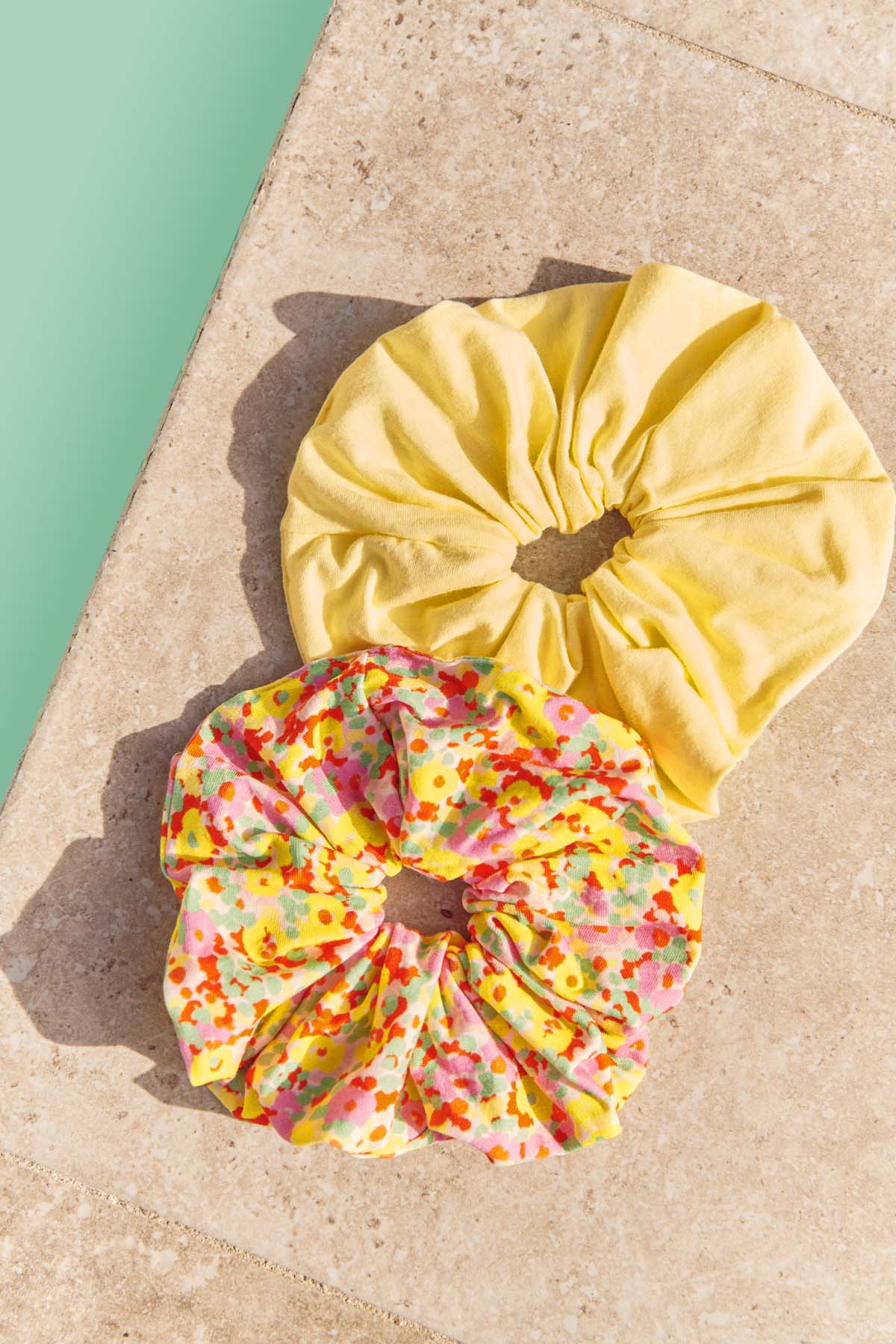 Pack 2 Chouchou oversize -  Confettis Campagne | Jaune