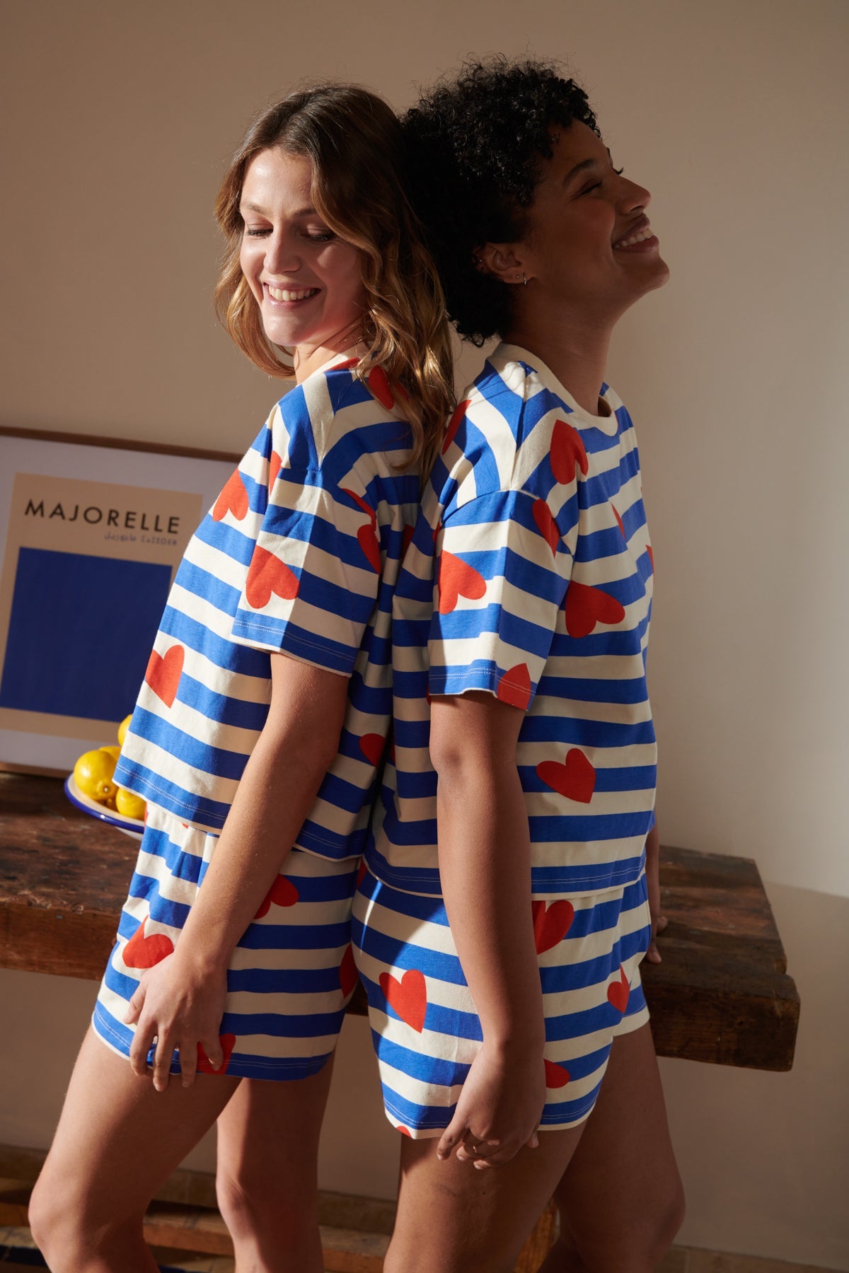 Pyjama Coton BIO - Marinière Coeurs