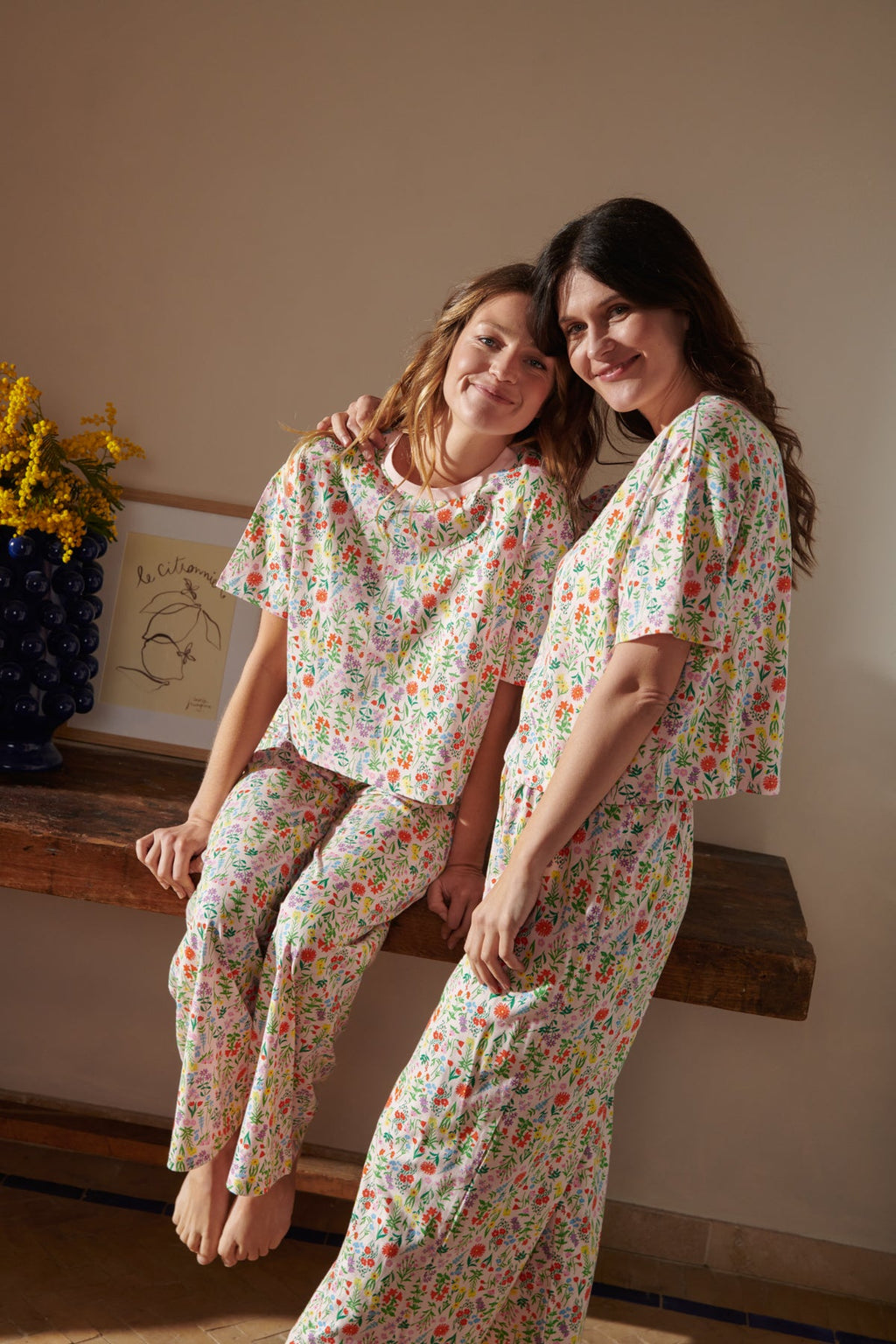 Pyjama Long Coton BIO - Pampa Rose