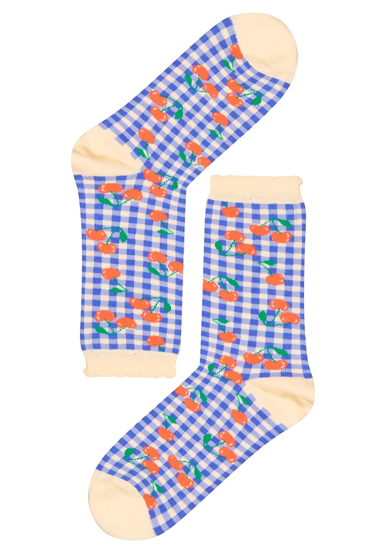 Chaussettes coton BIO - Vichy Cerises