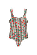 Body Débardeur Coton BIO - Vichy Cerises Noir