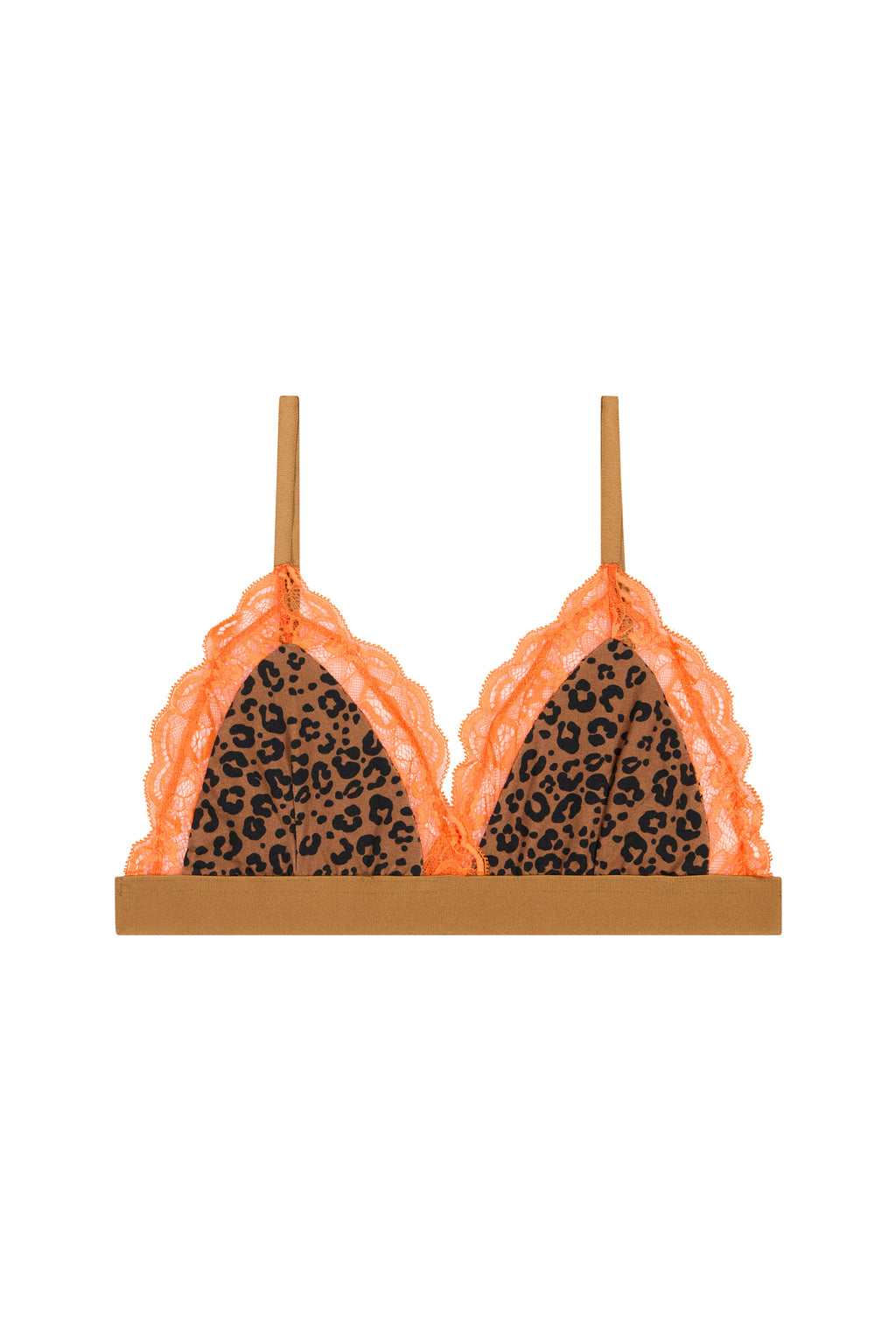 Brassière Bi-matière - Léopard Orange