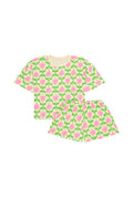 Pyjama Gaufré Coton BIO - Tulipes Roses