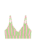 Brassière Coton BIO - Rayures Vertes et Roses
