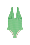 Maillot 1 Pièce Décolleté - Vichy Vert