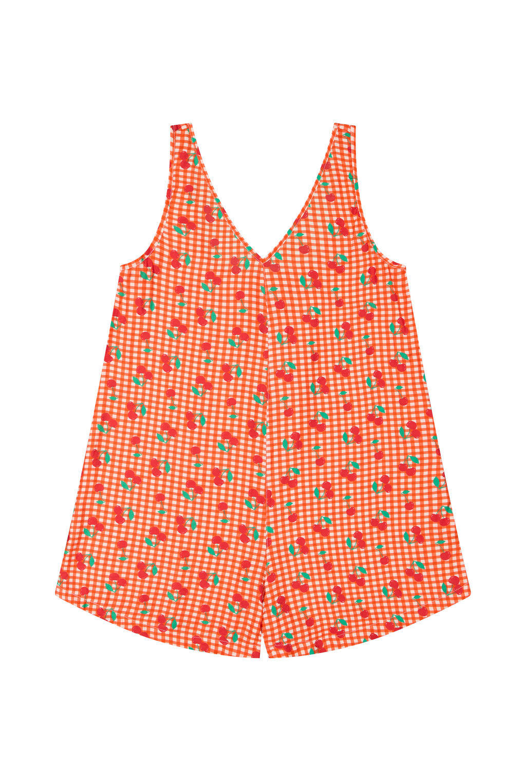 Combishort Viscose - Vichy Cerises Rouge