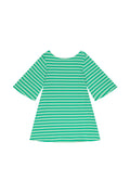 Robe Manches Évasées Coton BIO - Rayures Vert