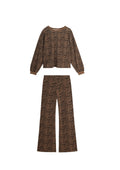 Sweat & Pantalon Évasé Coton BIO - Léopard Marron