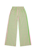 Pantalon Fluide Viscose - Rayures Vertes et Roses