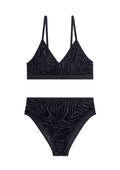 1 BRASSIERE + 1 TAILLE HAUTE TULLE - Zèbre Noir