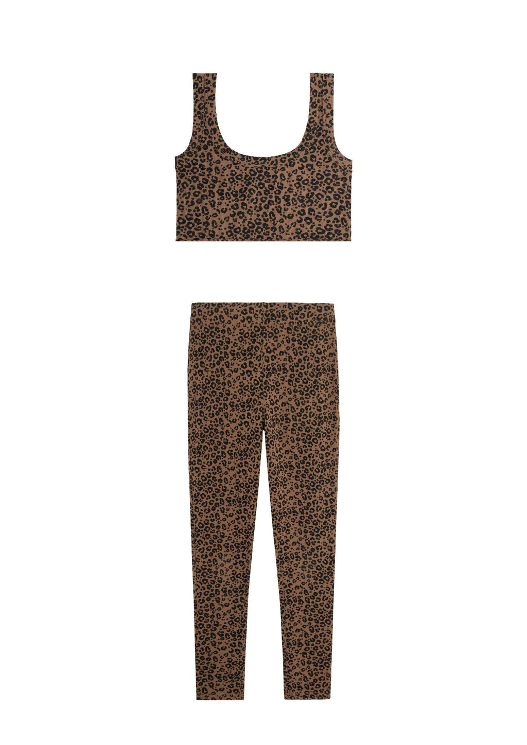 Top & Leggings - Léopard Marron