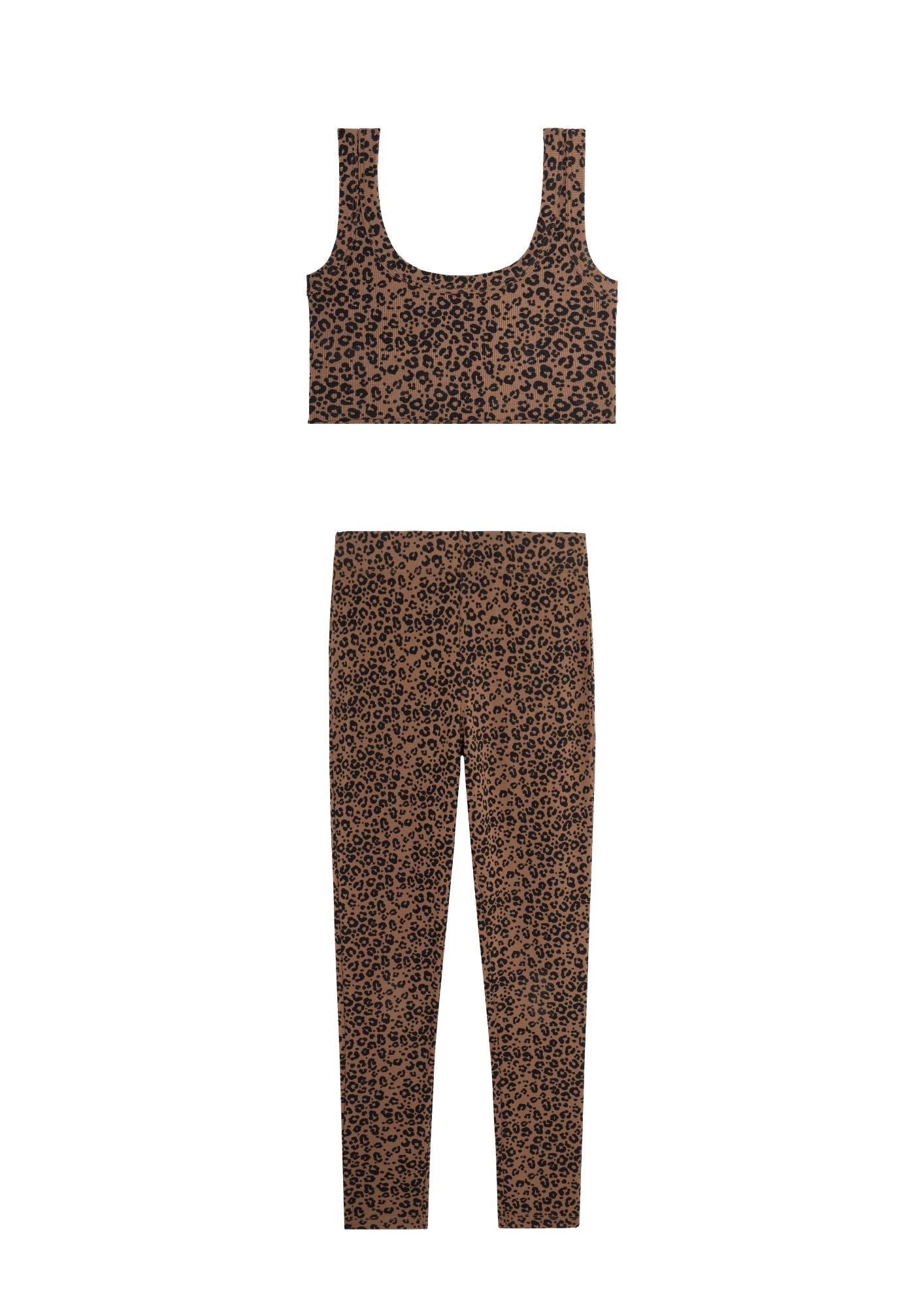 Top & Leggings - Léopard Marron