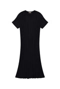 Robe T-shirt plissée Coton BIO - Noir