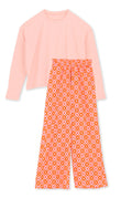 Pyjama Manches Longues Coton BIO - Damier Flowers