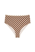Culotte Taille Haute Coton BIO - Damier Marron