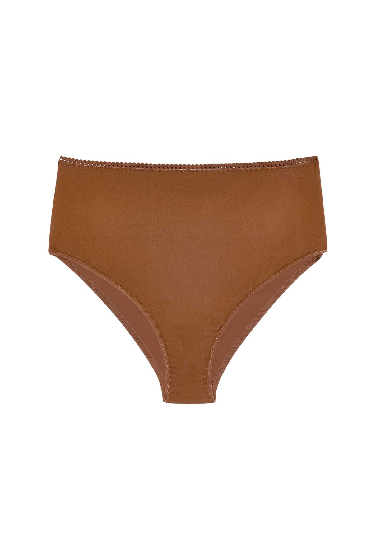 Culotte Taille Haute Coton BIO - Marron
