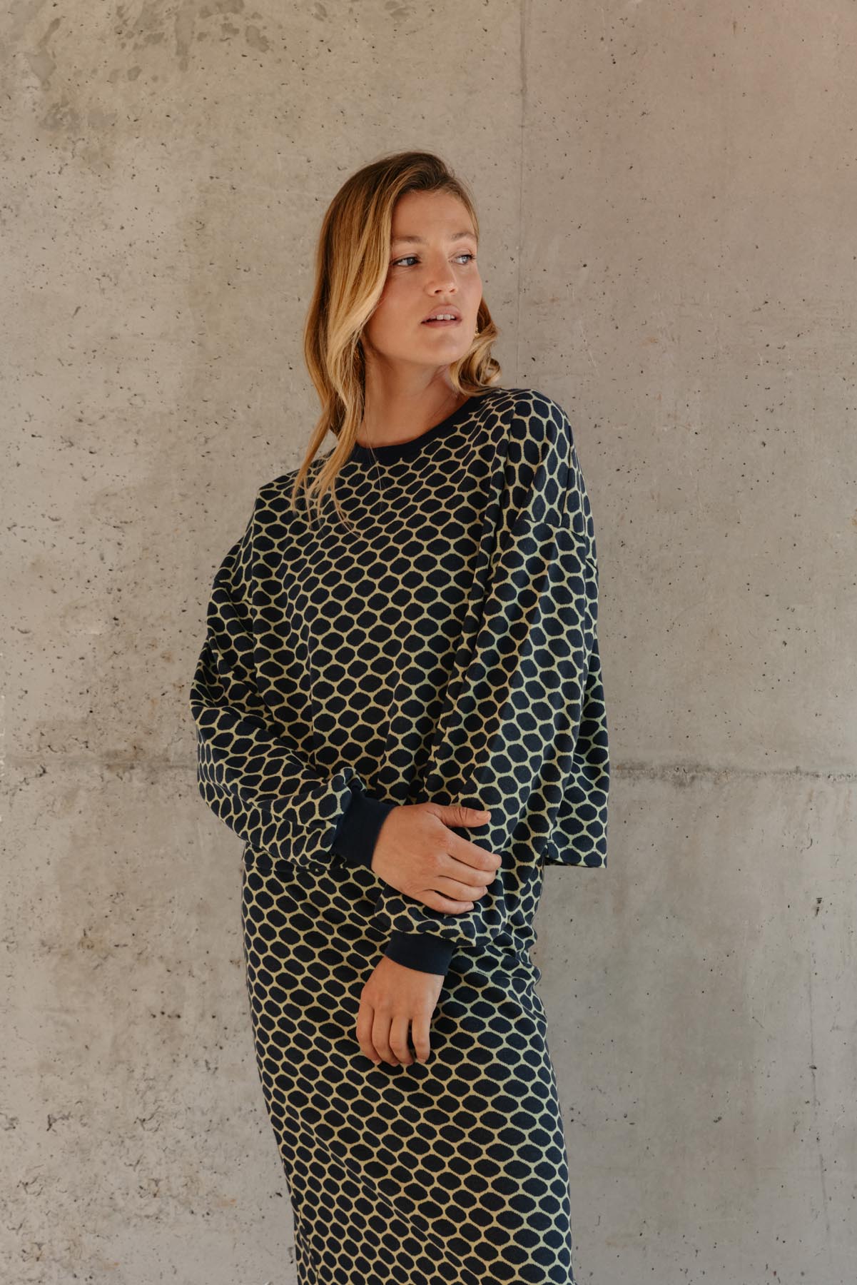Ensemble Sweat & Jupe longue maille 100% COTON BIO - Bee