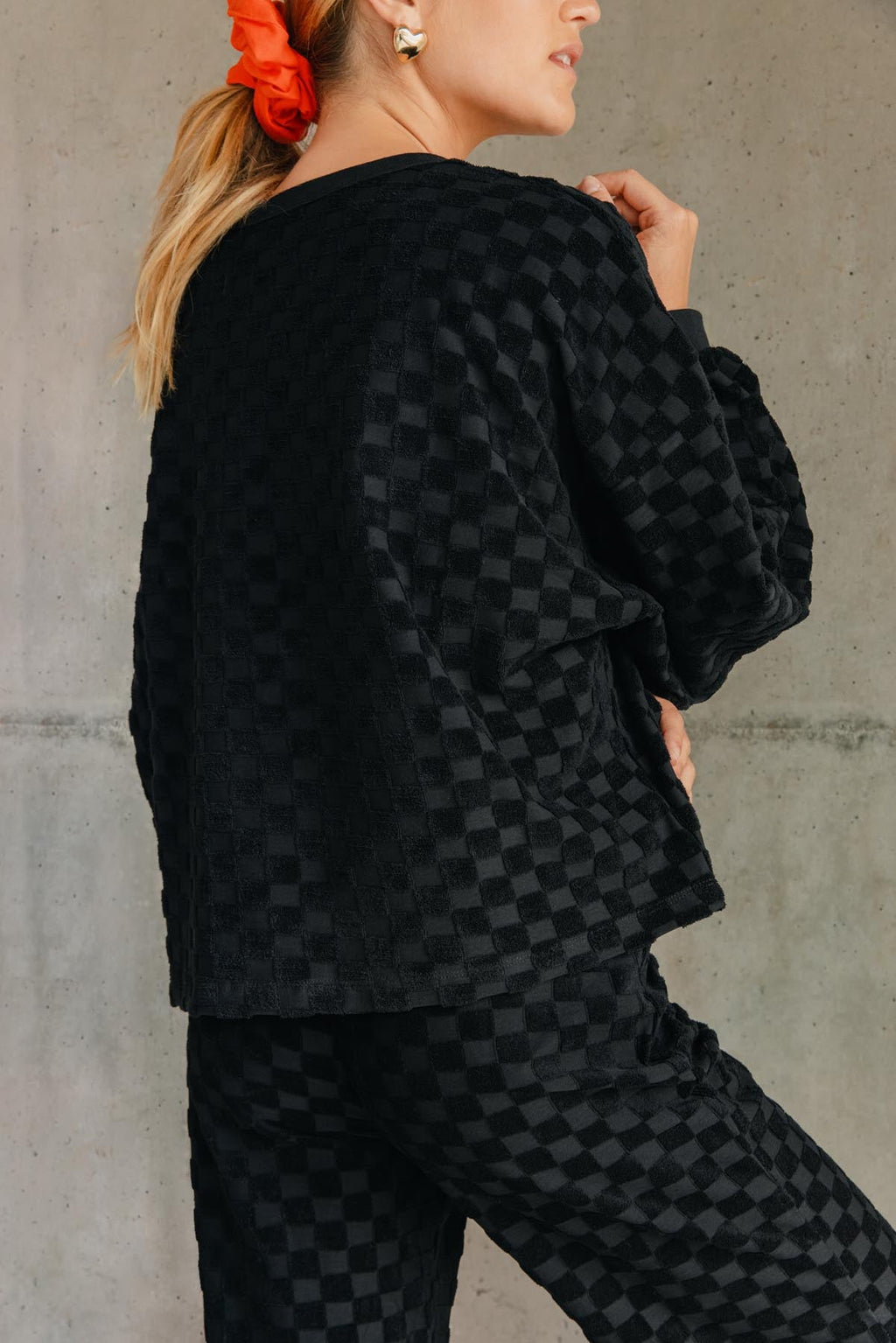 Ensemble Éponge Damier 100% COTON BIO - Noir