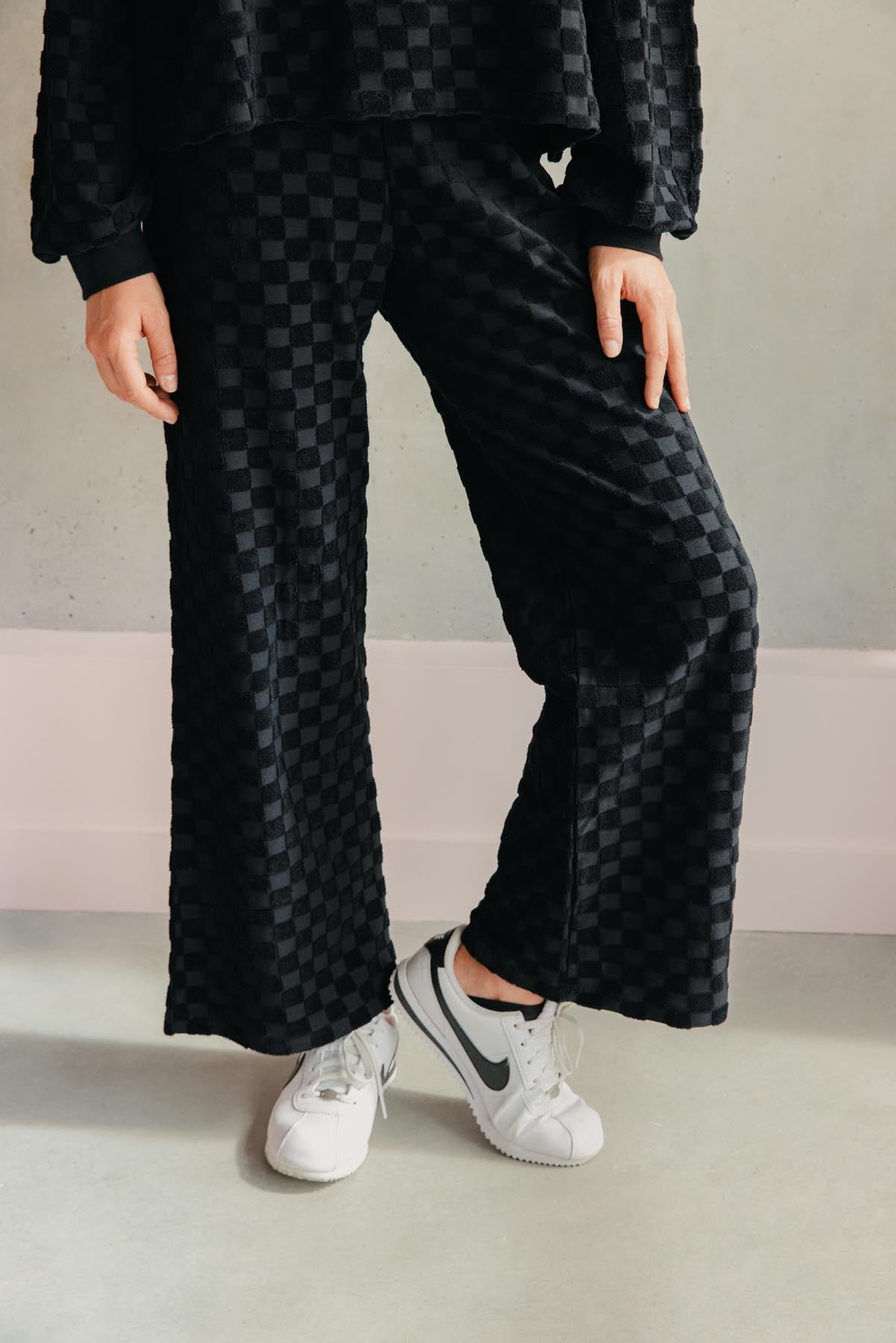 Ensemble Éponge Damier 100% COTON BIO - Noir