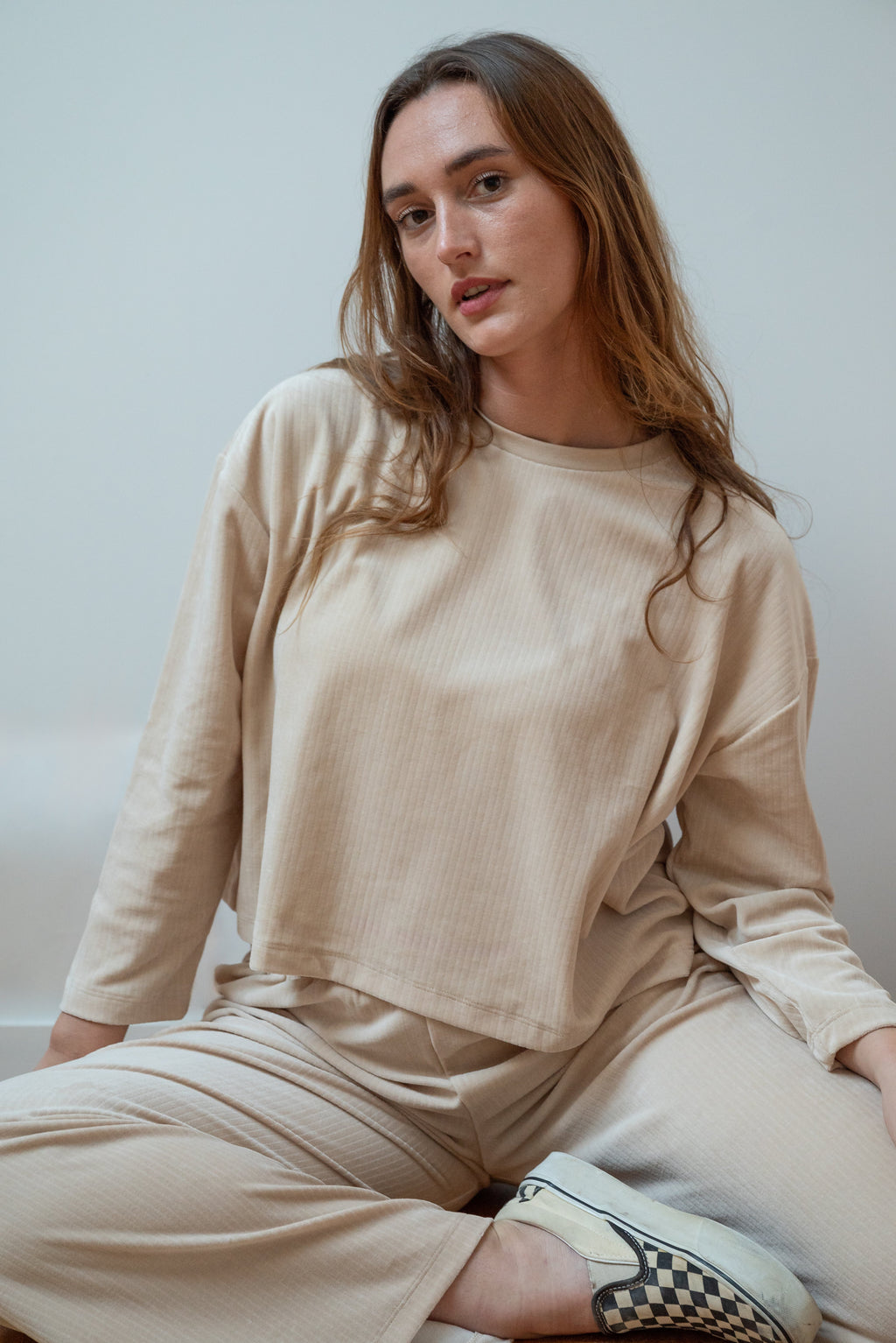 Ensemble Velours Fluide Coton BIO - Sable