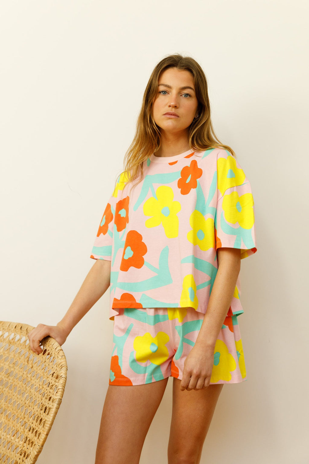 Violette fait du 36, elle porte une taille S*Pyjama femme short coton BIO - Pyjashort - We Are Jolies