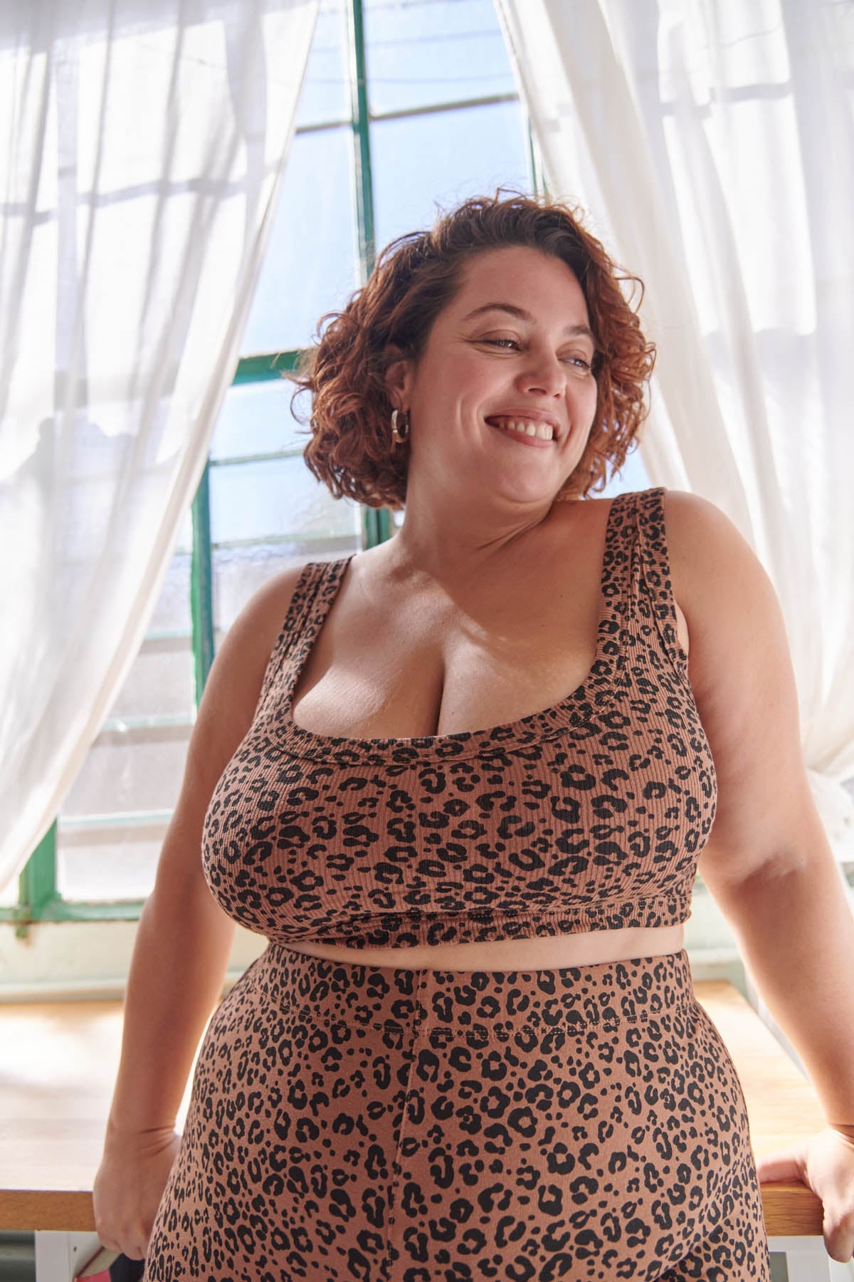 Top & Leggings - Léopard Marron