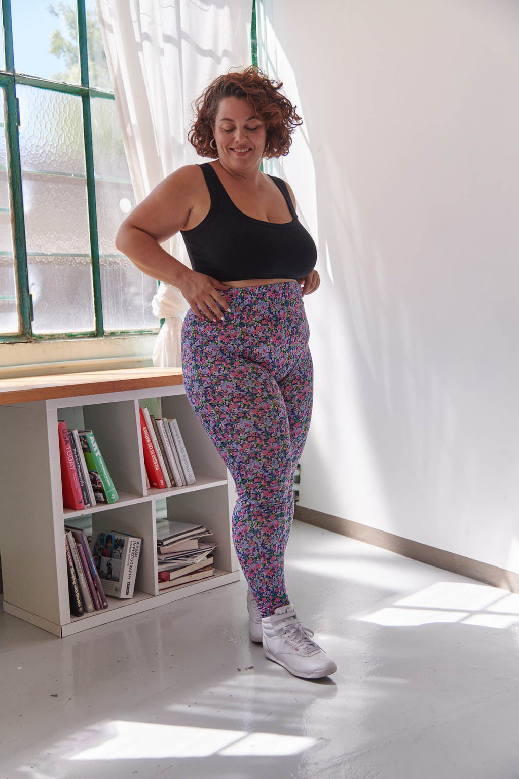 Top Noir & Leggings - Confettis Violet