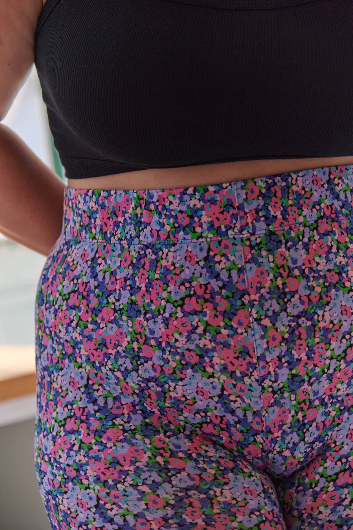 Top Noir & Leggings - Confettis Violet