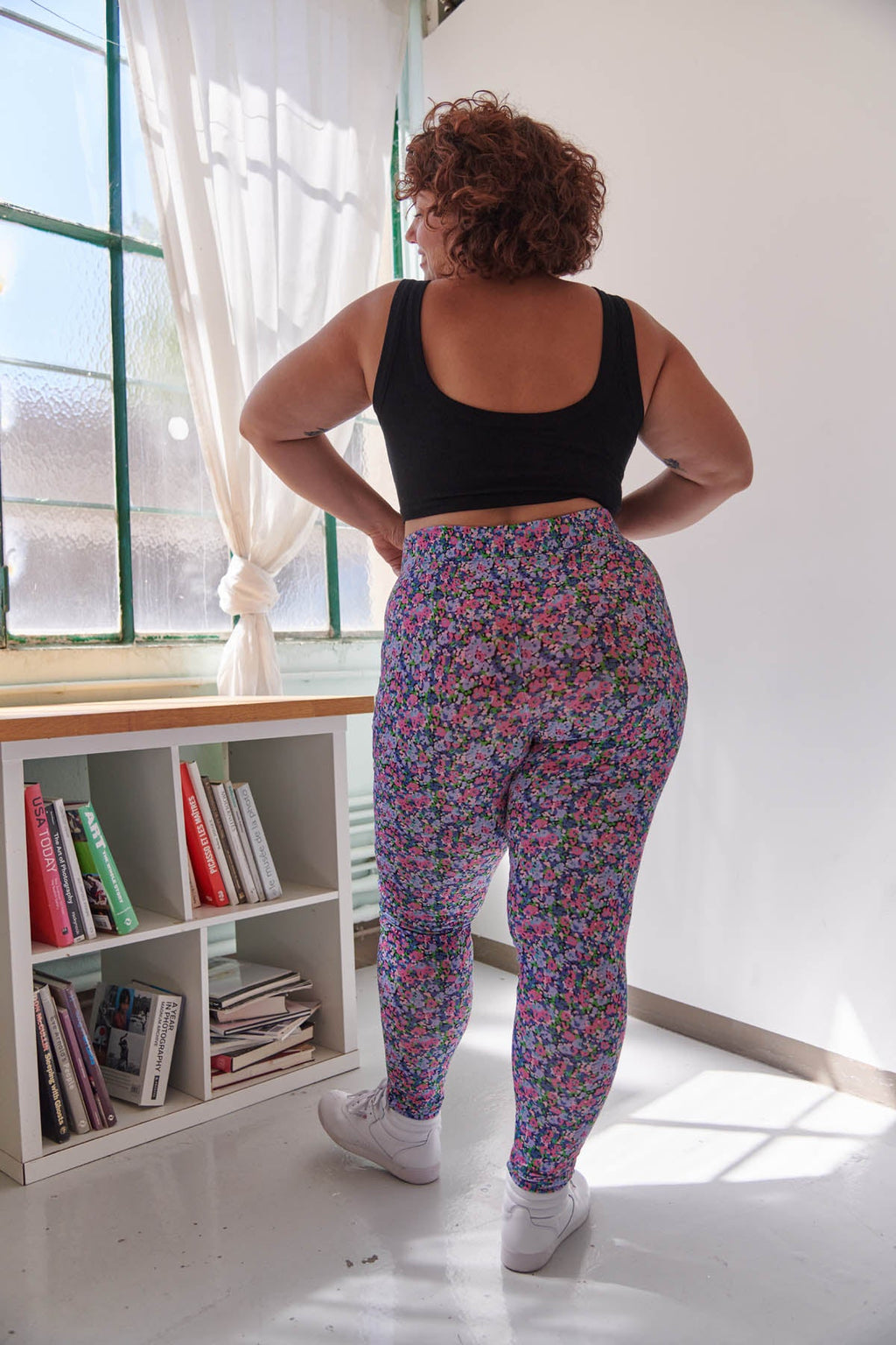 Top Noir & Leggings - Confettis Violet