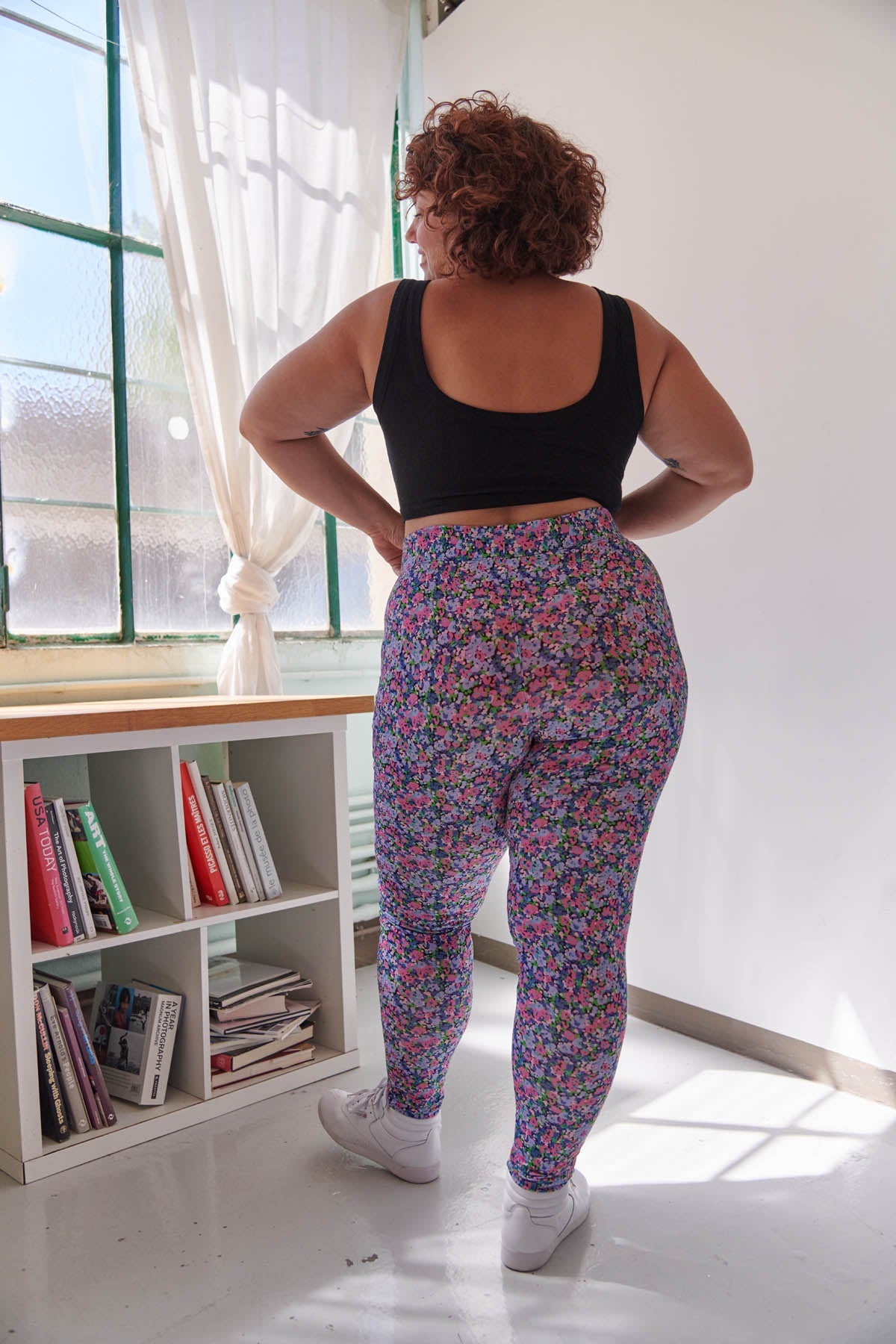 Top Noir & Leggings - Confettis Violet