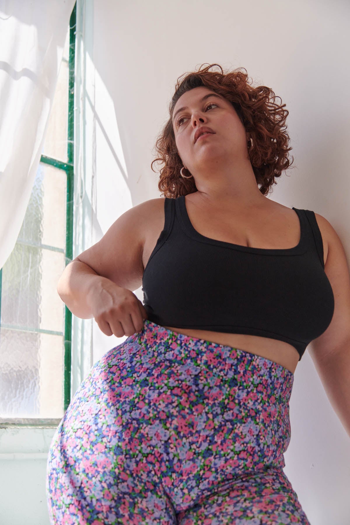 Top Noir & Leggings - Confettis Violet