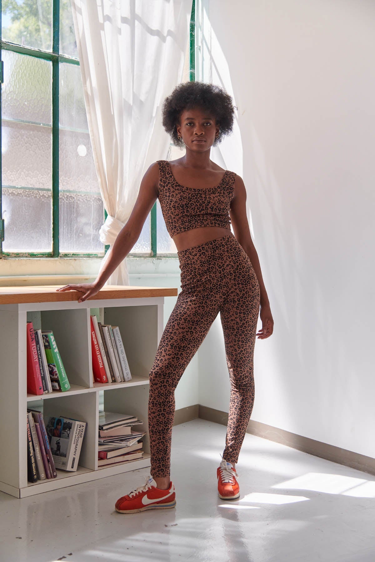Top & Leggings - Léopard Marron