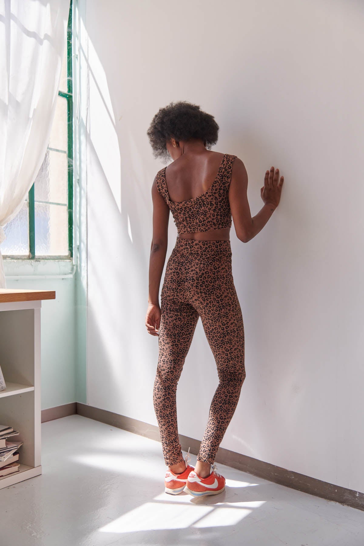 Top & Leggings - Léopard Marron
