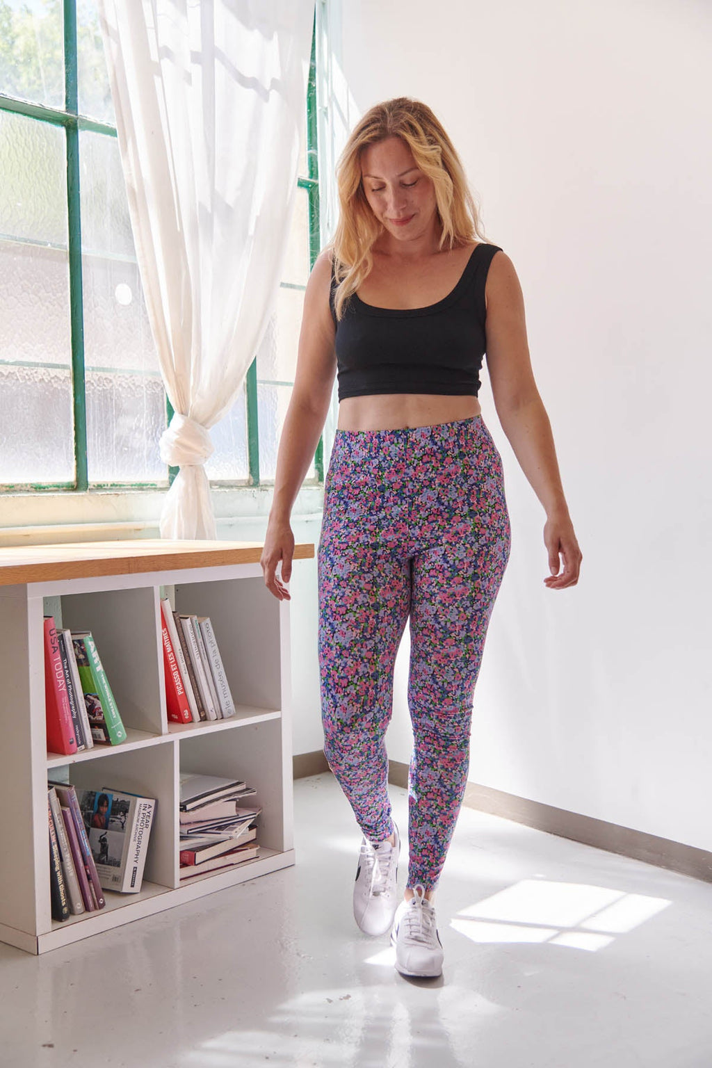 Top Noir & Leggings - Confettis Violet