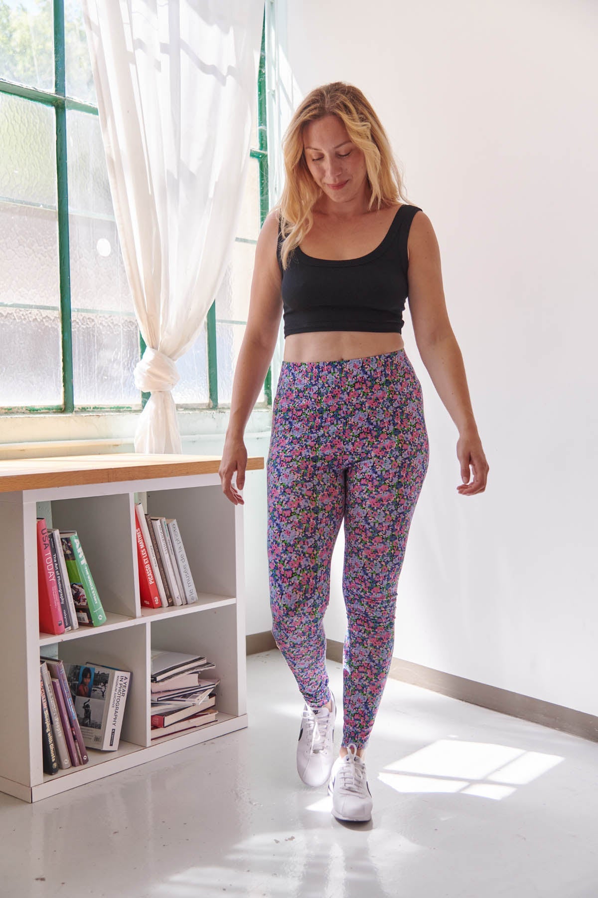 Top Noir & Leggings - Confettis Violet