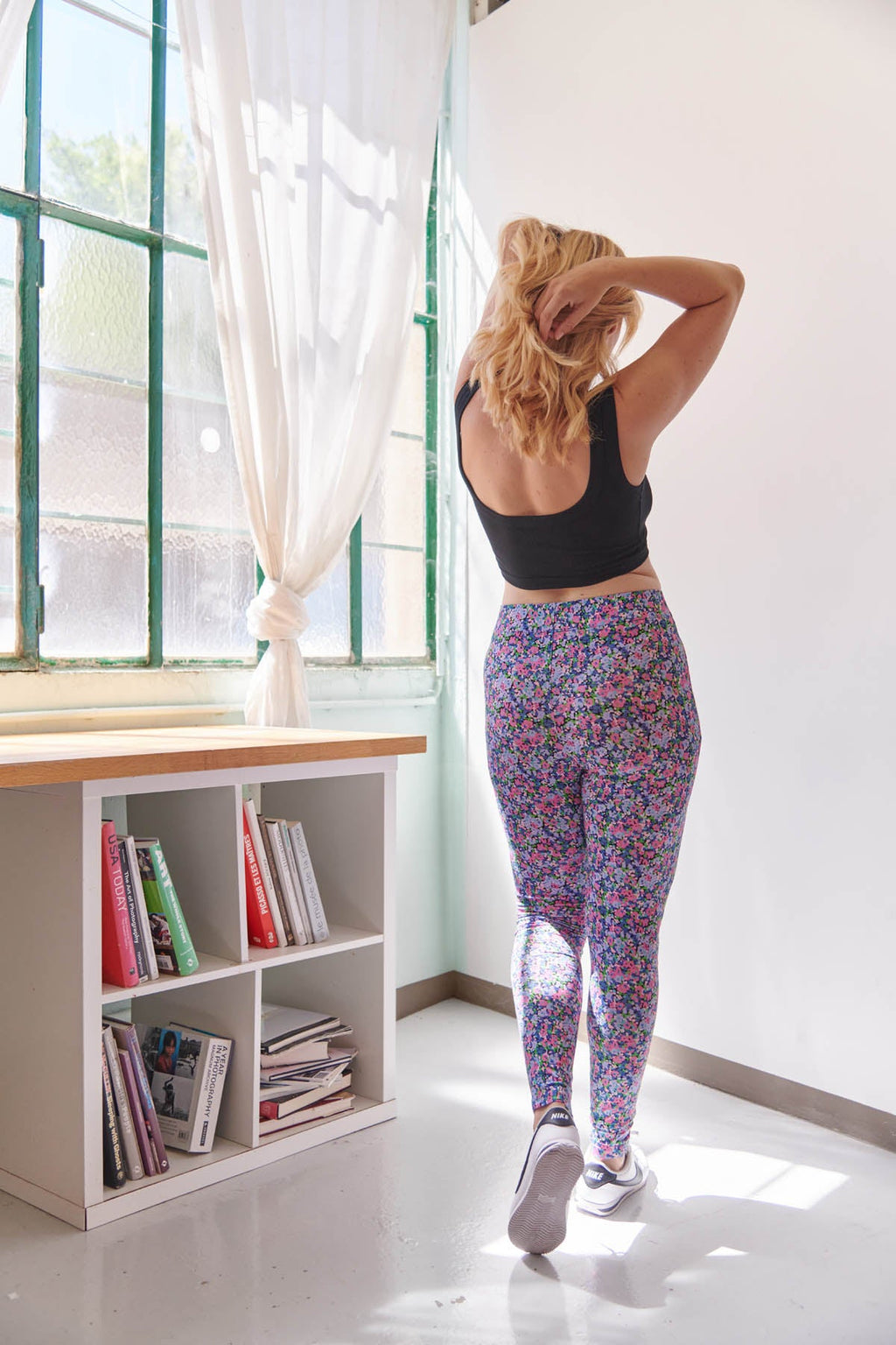 Top Noir & Leggings - Confettis Violet