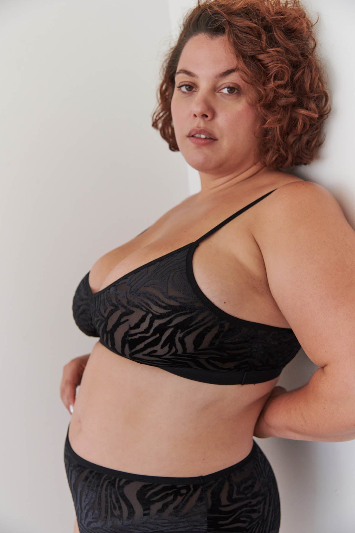 1 BRASSIERE + 1 TAILLE HAUTE TULLE - Zèbre Noir