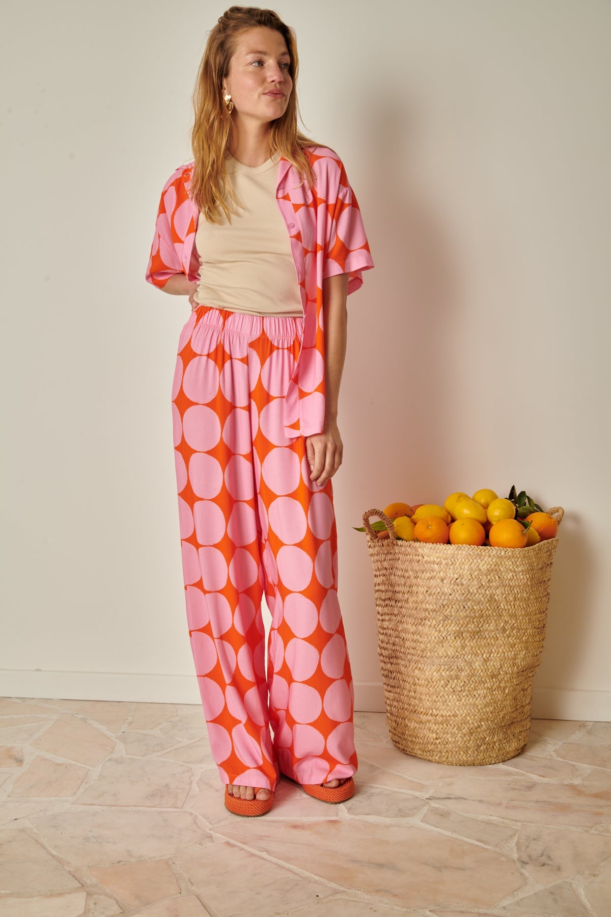 Ensemble Viscose - Rond Rose