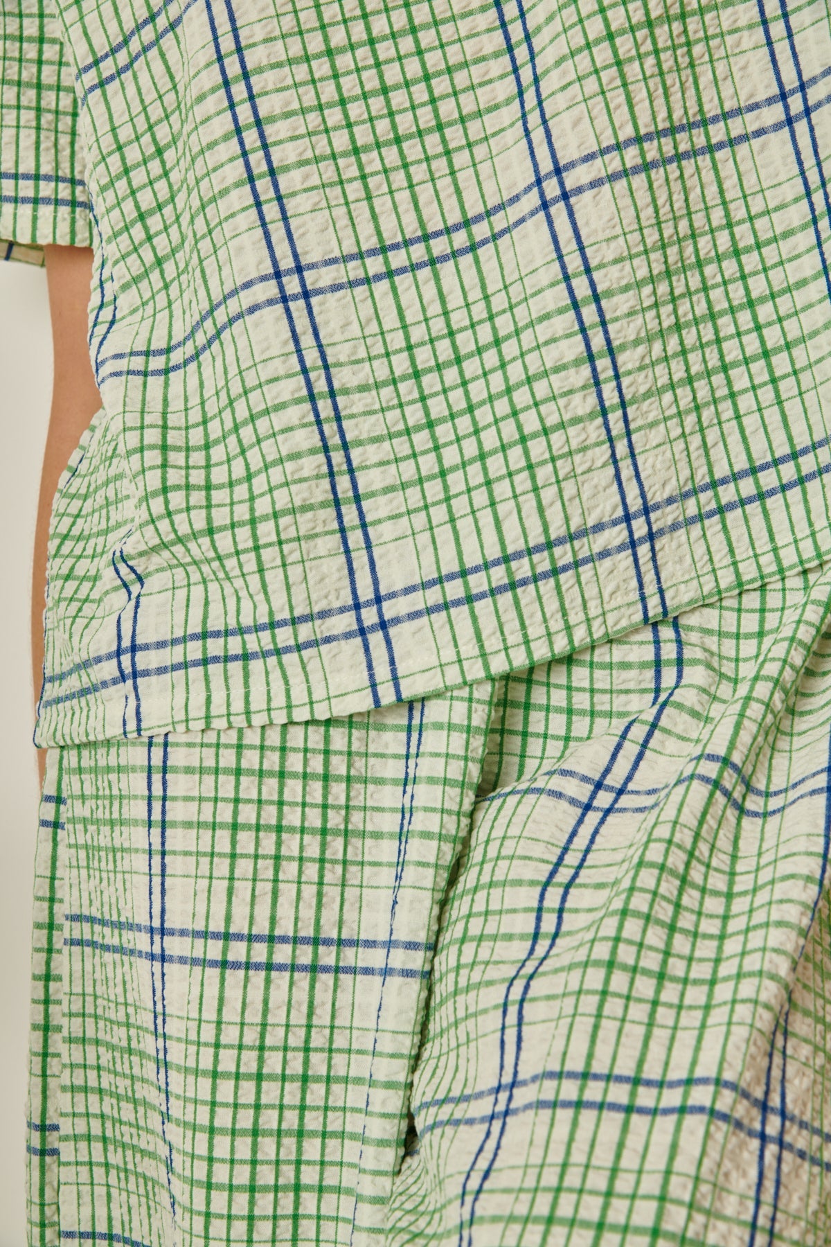 Ensemble Texturé Géométrique - Vert et Bleu