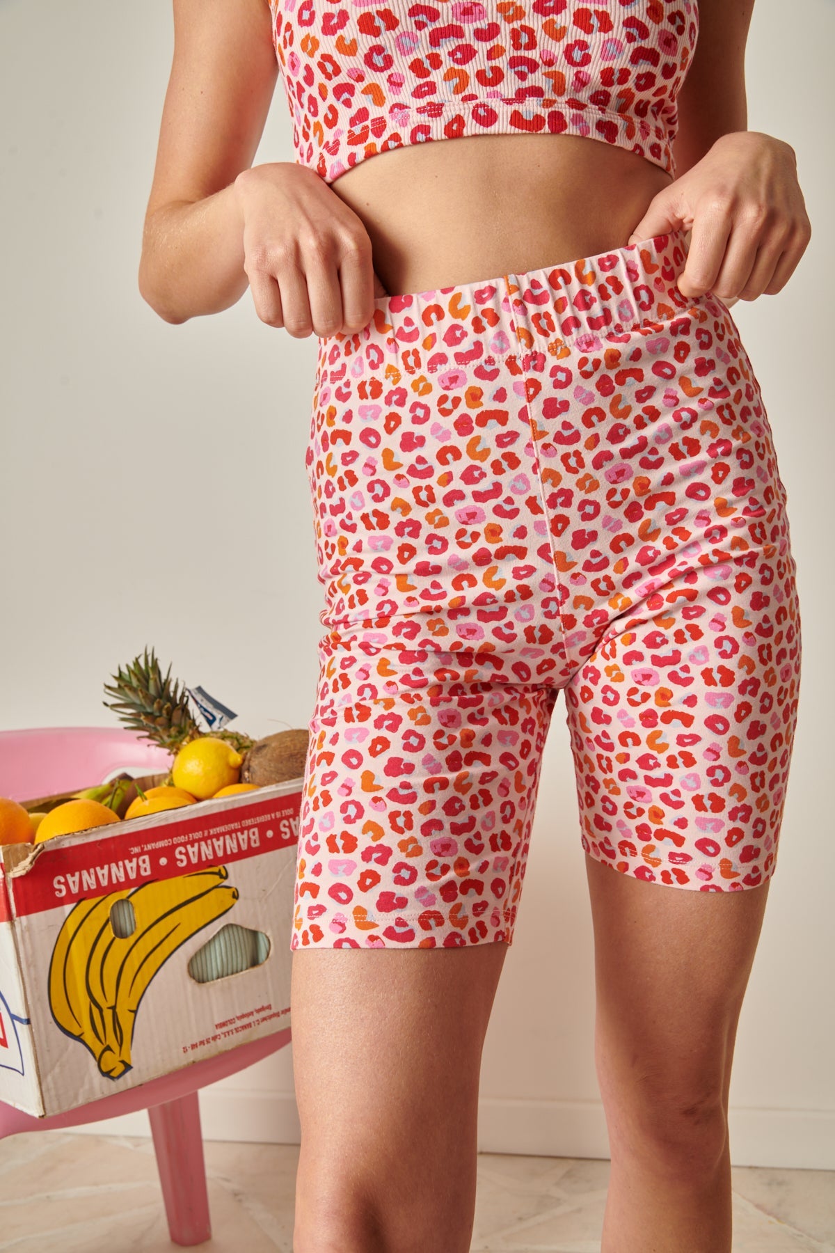 Top & Cycliste - Léopard Rose
