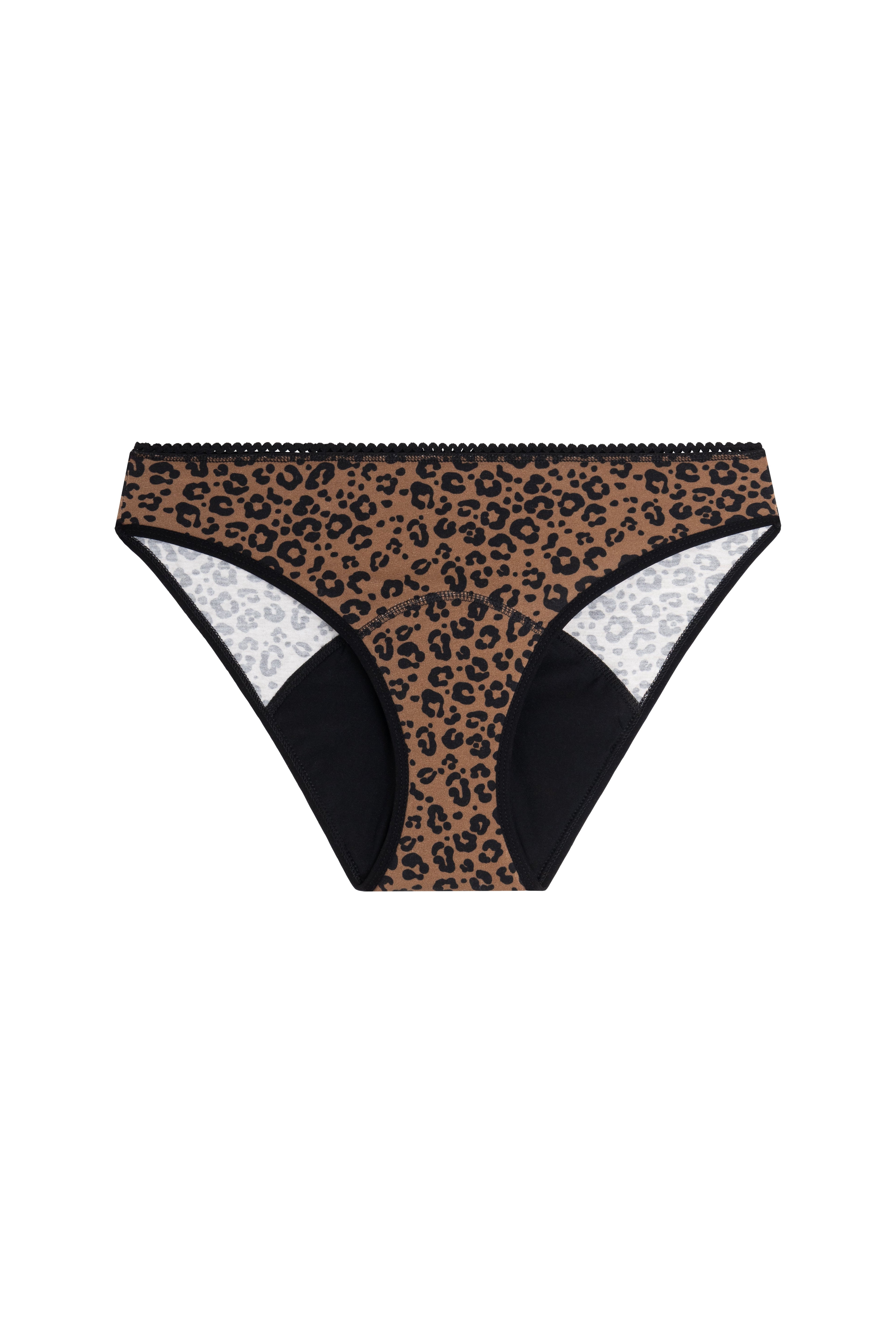 Culotte menstruelle GOTS - Flux Abondant | Léopard Marron