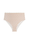 Culotte Taille Haute Coton BIO - Damier Rose