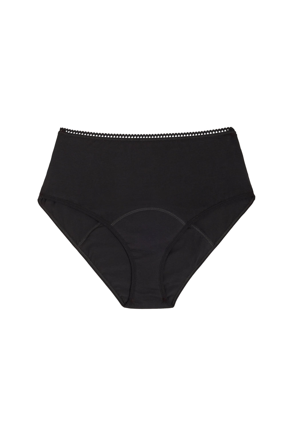 Culotte menstruelle Taille Haute GOTS - Flux abondant | Pirate Black