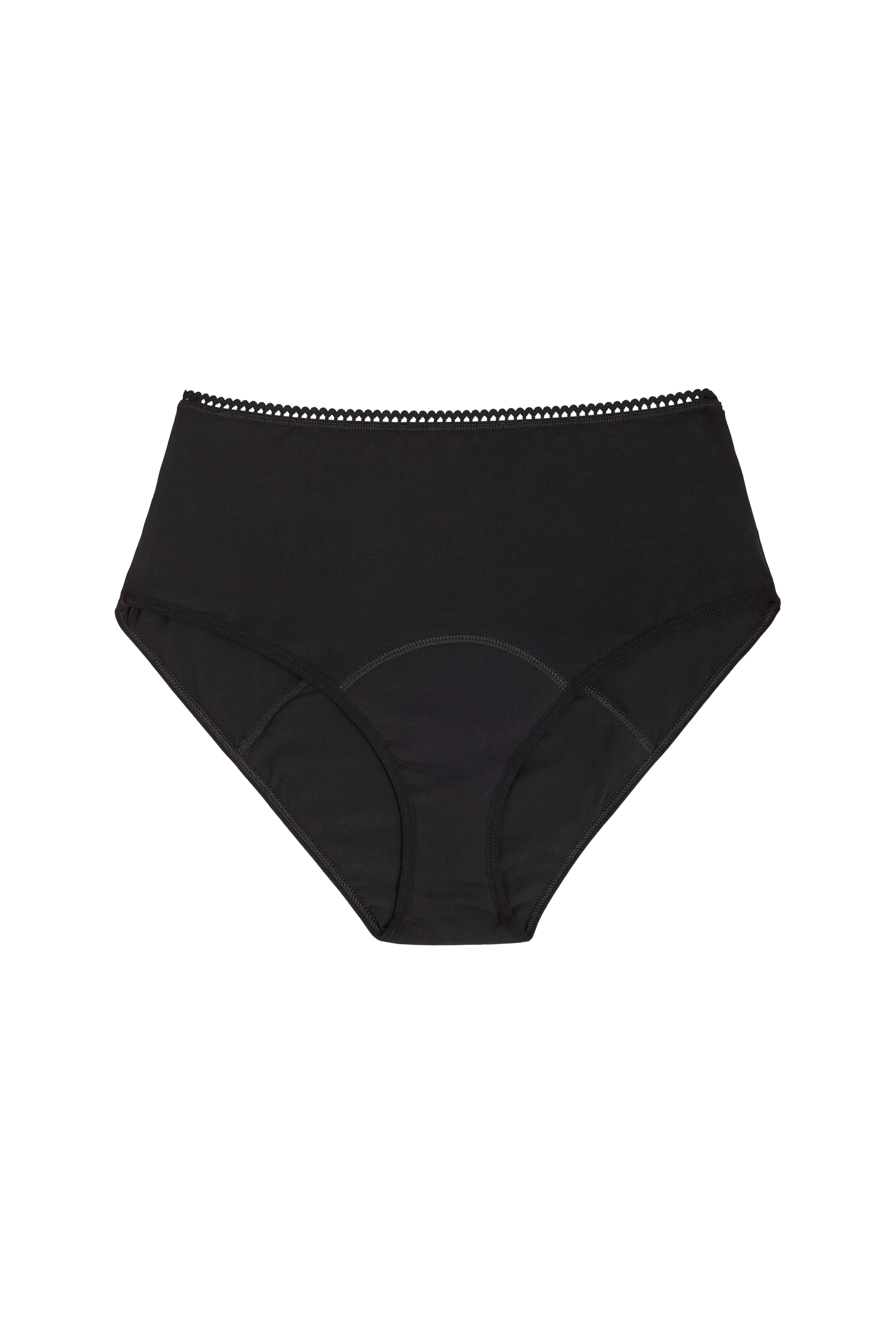 Culotte menstruelle Taille Haute GOTS - Flux abondant | Pirate Black