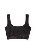 Top Velours Marbré - Noir