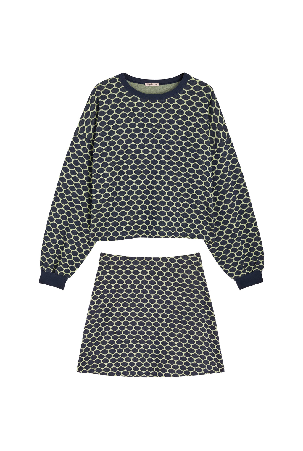 Ensemble Sweat & Jupe courte maille 100% COTON BIO - Bee