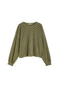 Sweat Éponge Damier 100% Coton BIO  - Kaki