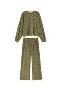 Ensemble Éponge Damier 100% COTON BIO - Kaki